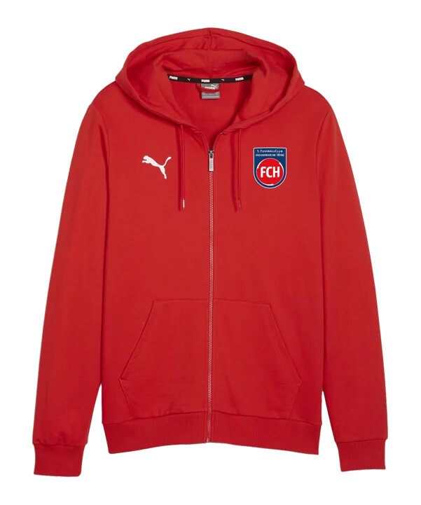 bunda puma 1. fc heidenheim s kapucí červená f01