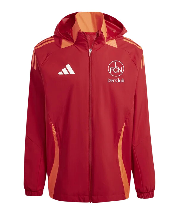 Červená celoroční bunda adidas 1.fc nürnberg