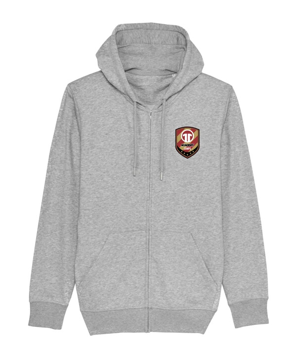 mikina s kapucí 11ts academy zip-hoody s logem brustlogo šedá