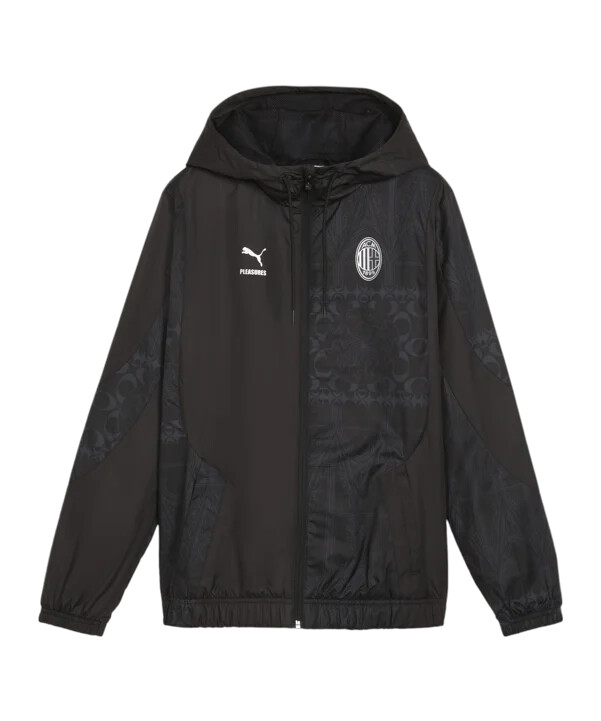 puma ac milan x pleasures prematch bunda dámská Černá f01