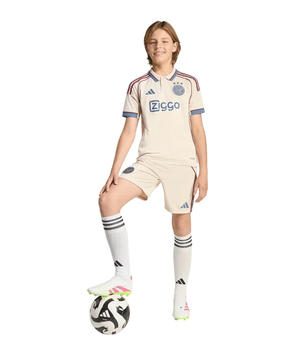 dres adidas ajax amsterdam 3. ročník 20252026 dětský béžový
