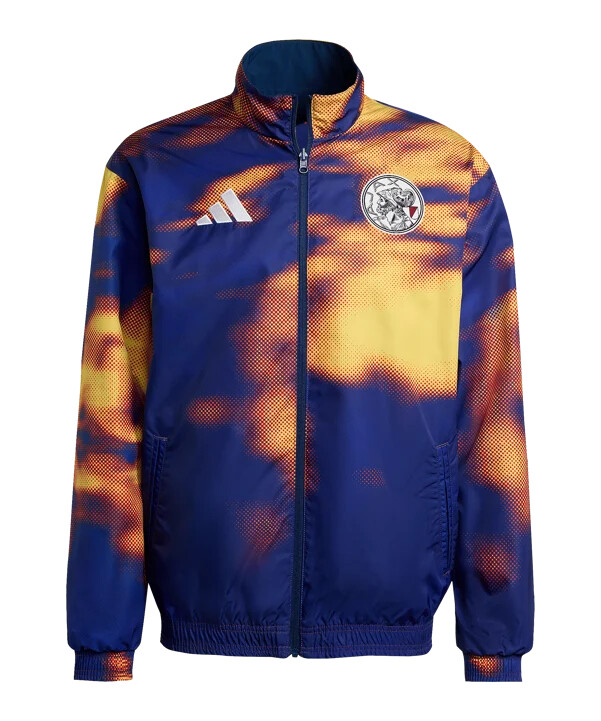 mikina adidas ajax amsterdam track - modrá