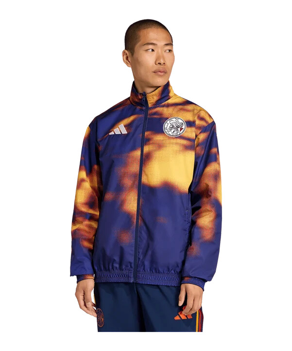 mikina adidas ajax amsterdam track - modrá