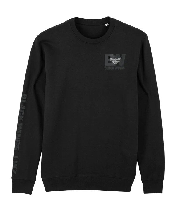 klasická mikina black wings černá