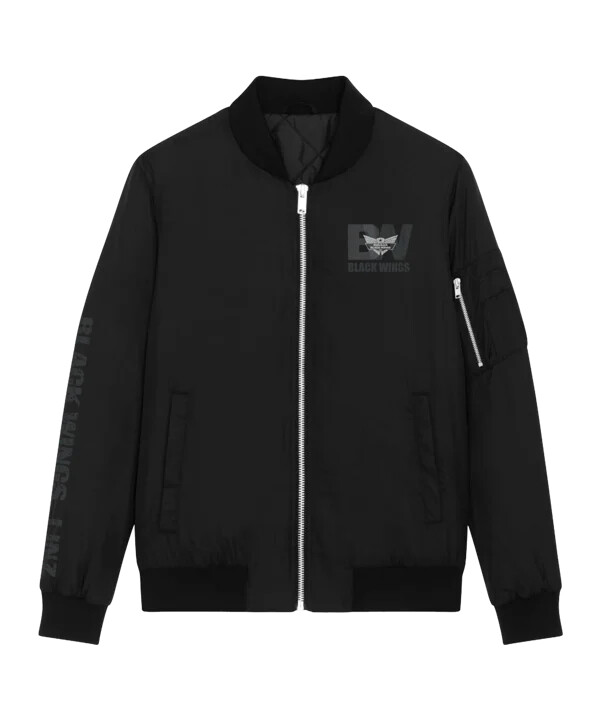 Černá klasická bomberová bunda black wings