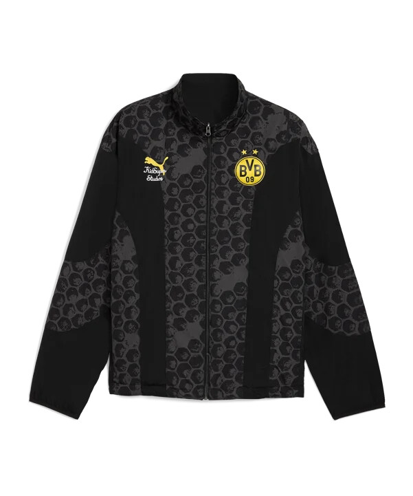 puma borussia dortmund kidsuper oboustranná bunda černá f03