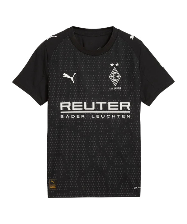 puma borussia mönchengladbach 3rd jersey 20252026 dětský černý f03