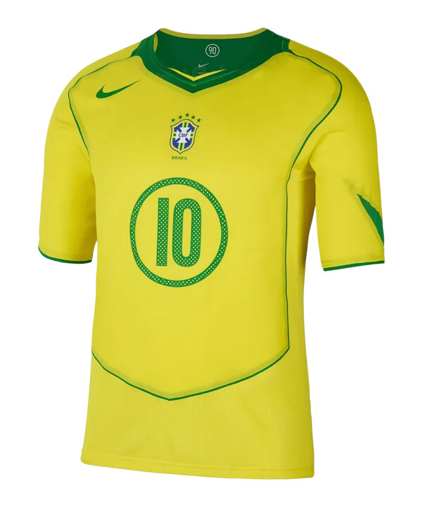 dres nike brazil reissue 2004 ronaldinho 10 žlutý f731