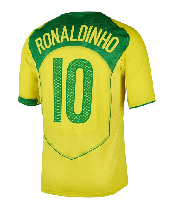 dres nike brazil reissue 2004 ronaldinho 10 žlutý f731
