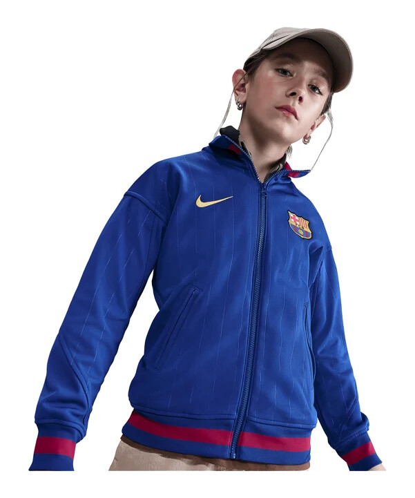dětská prezentační bunda nike fc barcelona modrá f455