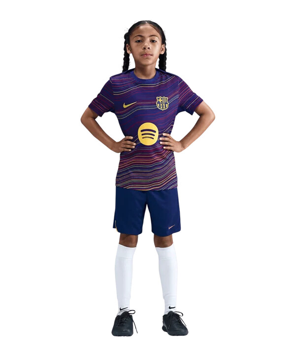 dětské kraťasy nike fc barcelona prematch home 20252026 blue f456