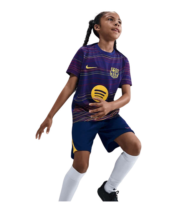 dětské kraťasy nike fc barcelona prematch home 20252026 blue f456