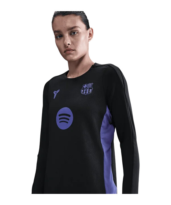 dámské tričko nike fc barcelona crew top černé f011