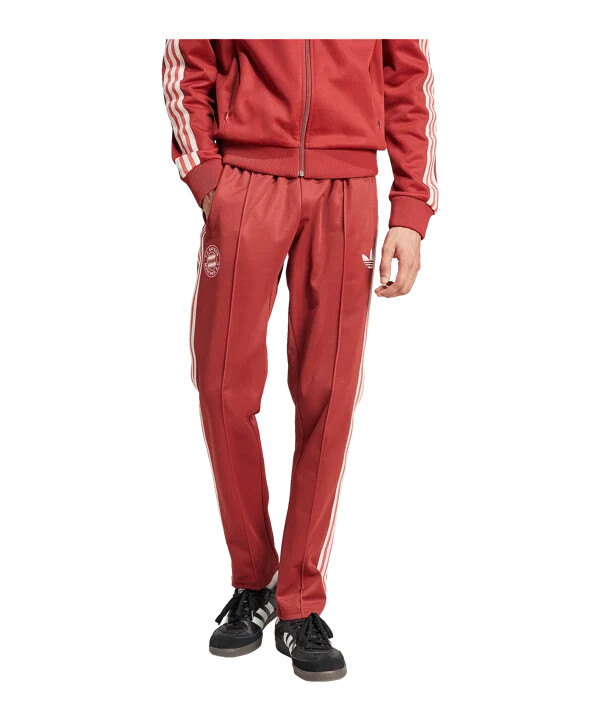 adidas originals fc bayern mnichov beckenbauer tréninkové kalhoty červené