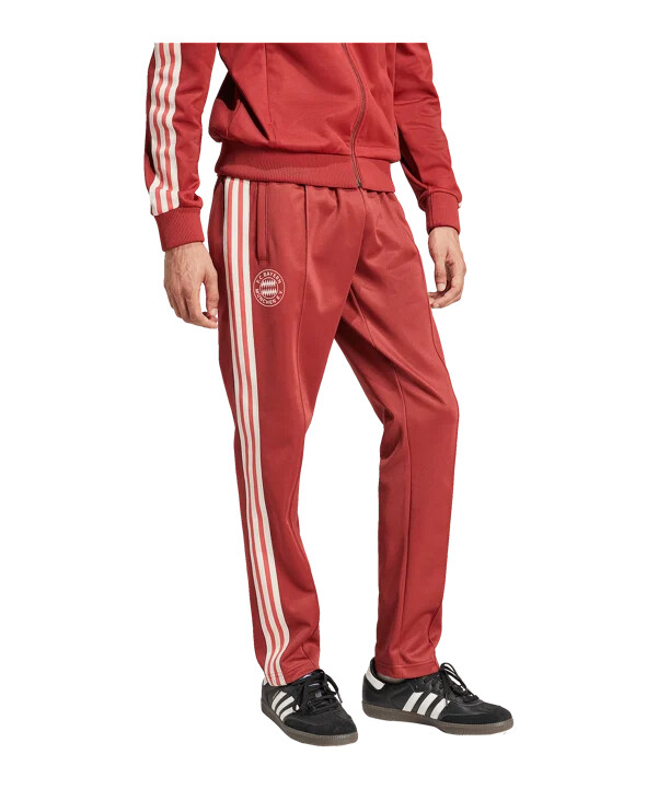adidas originals fc bayern mnichov beckenbauer tréninkové kalhoty červené