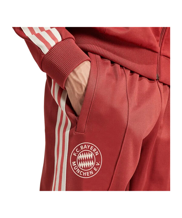adidas originals fc bayern mnichov beckenbauer tréninkové kalhoty červené