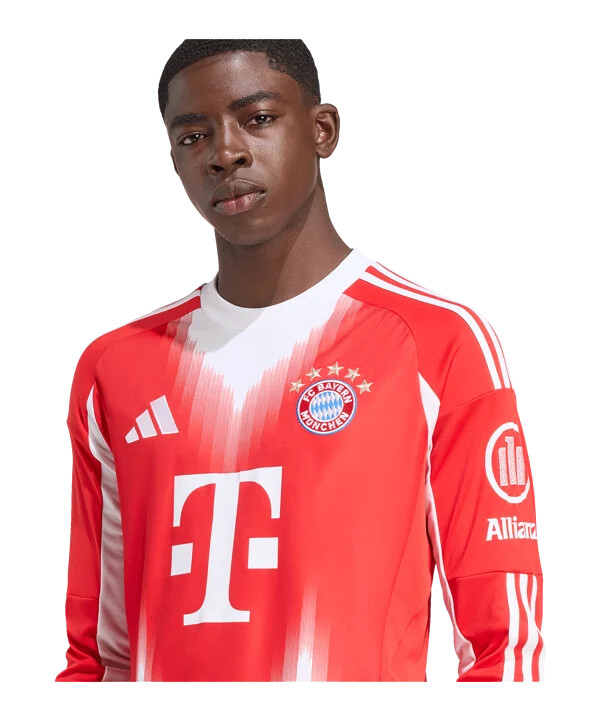 domácí dres adidas fc bayern mnichov s dlouhým rukávem 20252026 červený