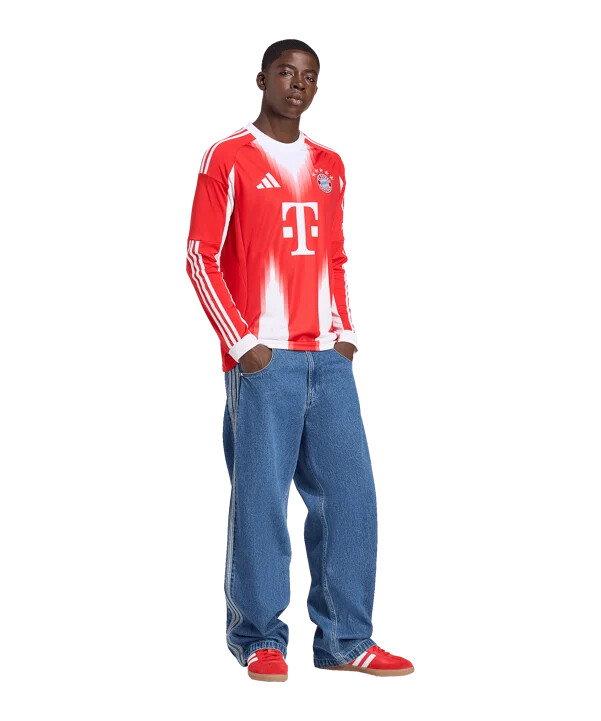 domácí dres adidas fc bayern mnichov s dlouhým rukávem 20252026 červený