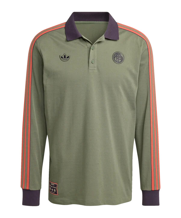adidas fc bayern mnichov icon polokošile s dlouhým rukávem zelená