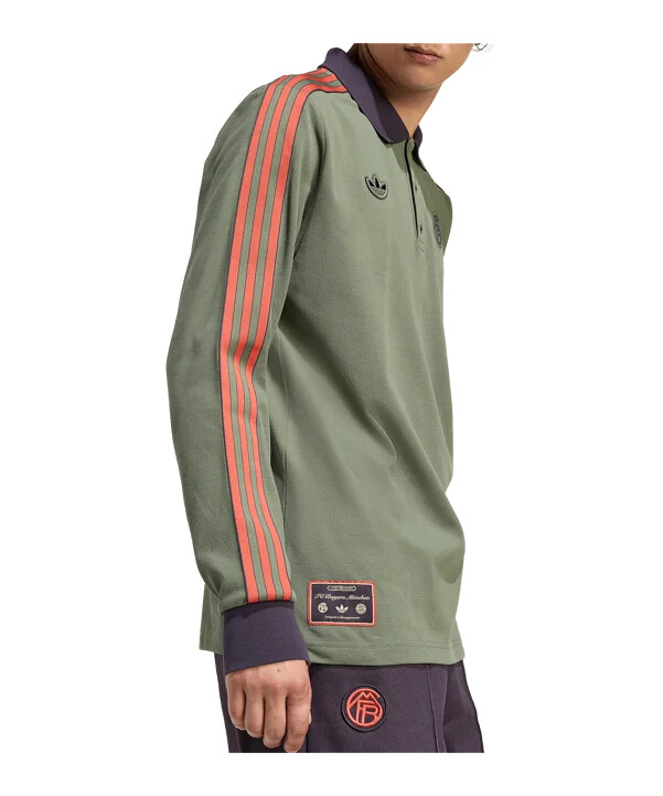 adidas fc bayern mnichov icon polokošile s dlouhým rukávem zelená