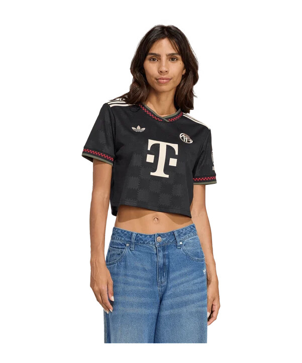 dámský zkrácený dres adidas fc bayern mnichov 3. ročník 20252026 černý
