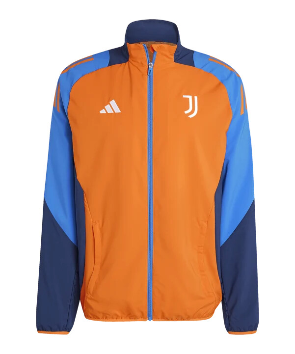 oranžová předzápasová bunda adidas juventus turín