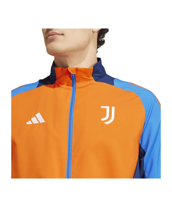 oranžová předzápasová bunda adidas juventus turín