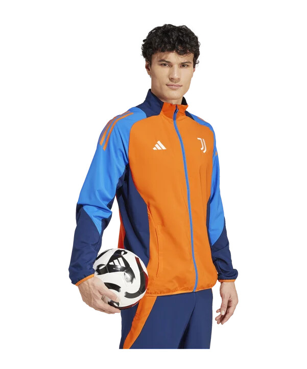 oranžová předzápasová bunda adidas juventus turín