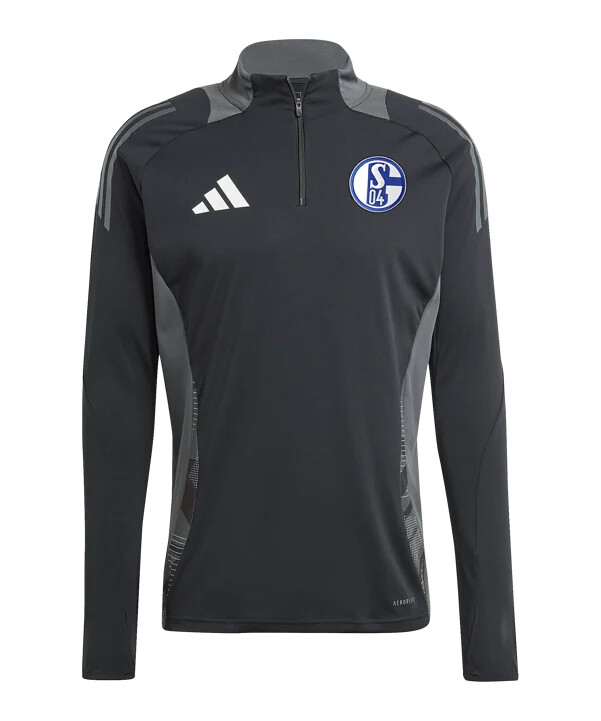 mikina adidas fc schalke 04 s poloviční zipem černá