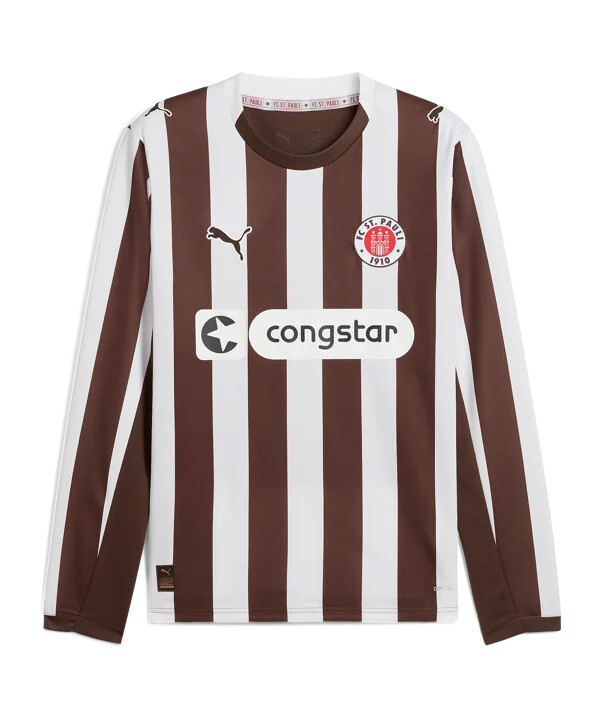 puma fc st. pauli domácí dres s dlouhým rukávem 20252026 hnědý f01