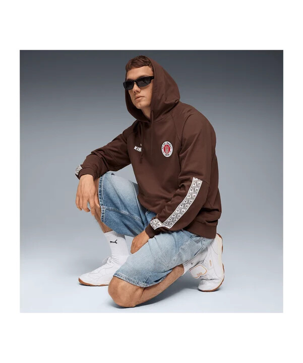 mikina s kapucí puma fc st. pauli king hoody brown f01