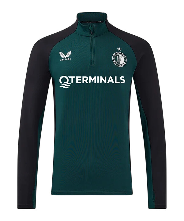 dětská mikina castore feyenoord rotterdam rise pro players 14 zip green f107