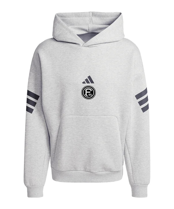 mikina s kapucí adidas fortuna düsseldorf šedá