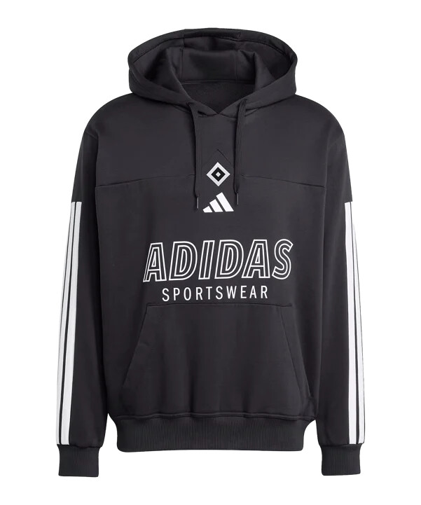 mikina s kapucí adidas hamburger sv černá
