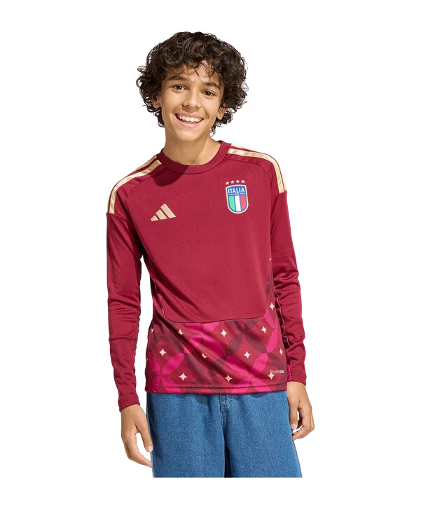 dětský brankářský dres adidas itálie s dlouhým rukávem domácí mistrovství světa 2026 červený