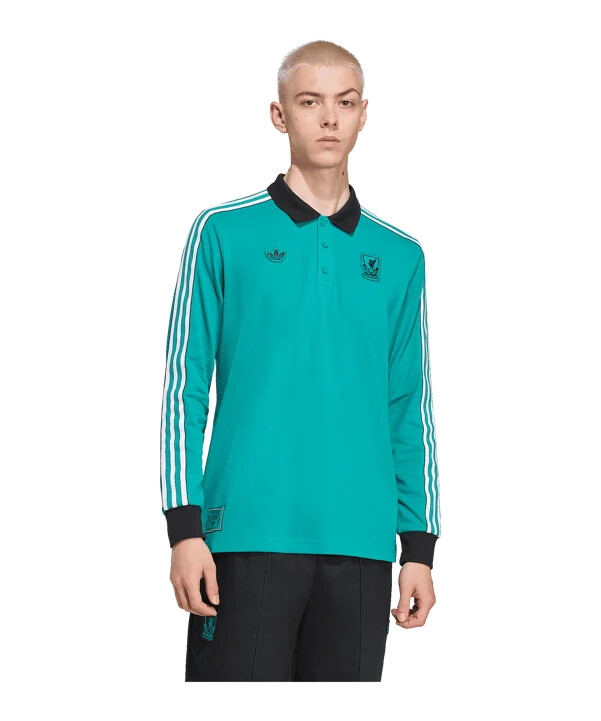 polokošile s dlouhým rukávem adidas fc liverpool icon zelená