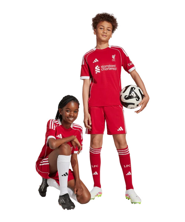 dětské kraťasy adidas fc liverpool home 20252026 red