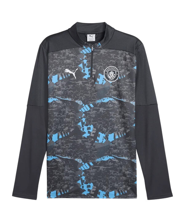 mikina puma manchester city prematch 14 zip 20242025 Šedá f74