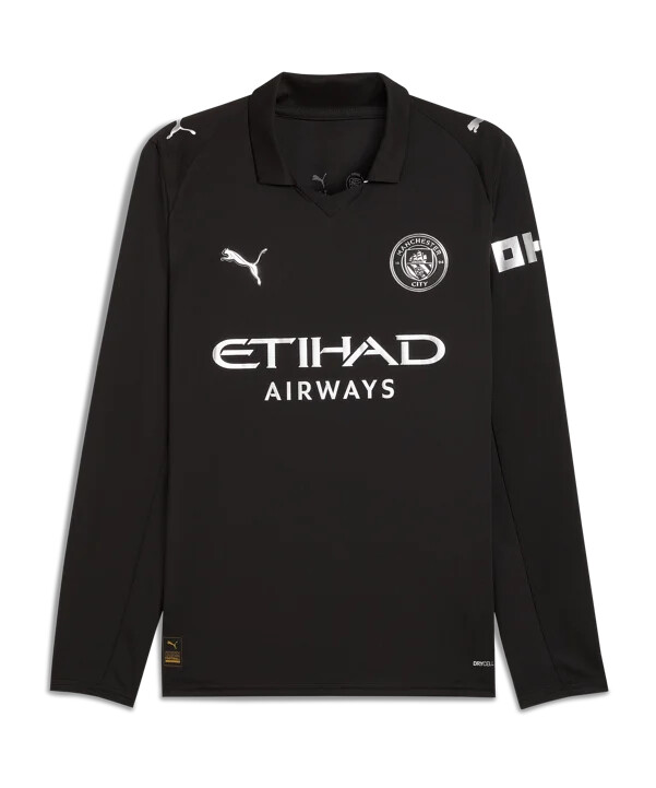 puma manchester city venkovní dres s dlouhým rukávem 20252026 černý f02