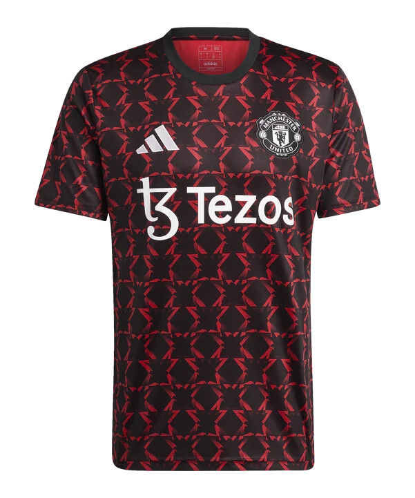 adidas manchester united předzápasový dres 20242025 černý