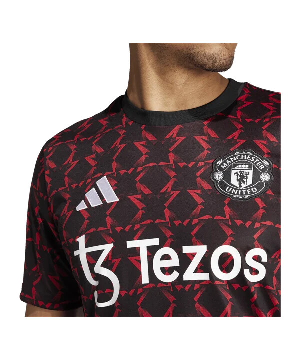 adidas manchester united předzápasový dres 20242025 černý