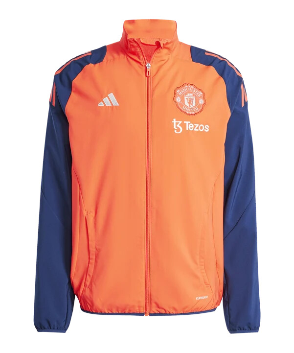 adidas manchester united předzápasová bunda 20242025 modrá