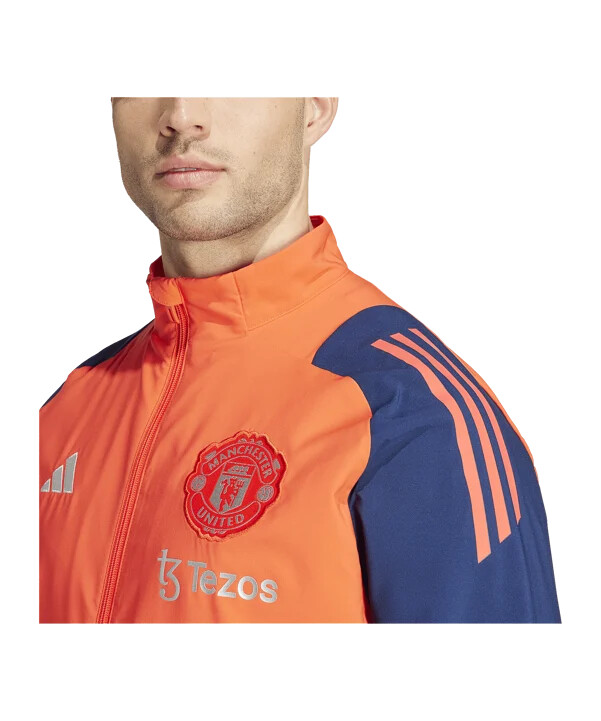 adidas manchester united předzápasová bunda 20242025 modrá
