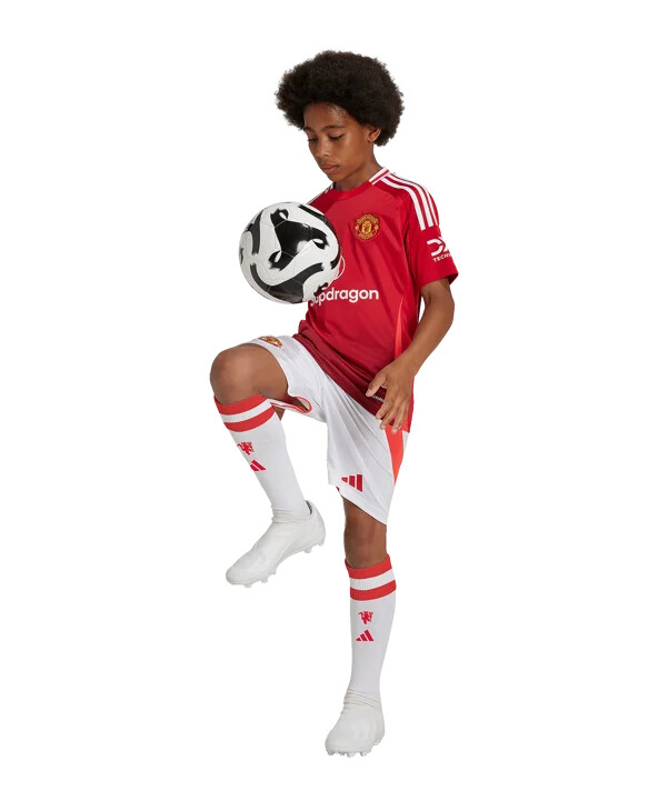 dětské kraťasy adidas manchester united home 20242025 bílé