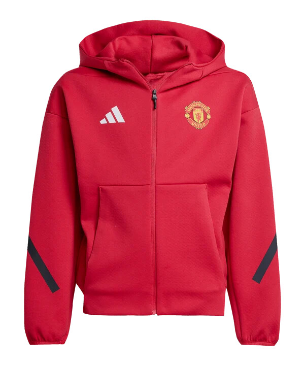 dětská mikina s kapucí adidas manchester united anthem červená