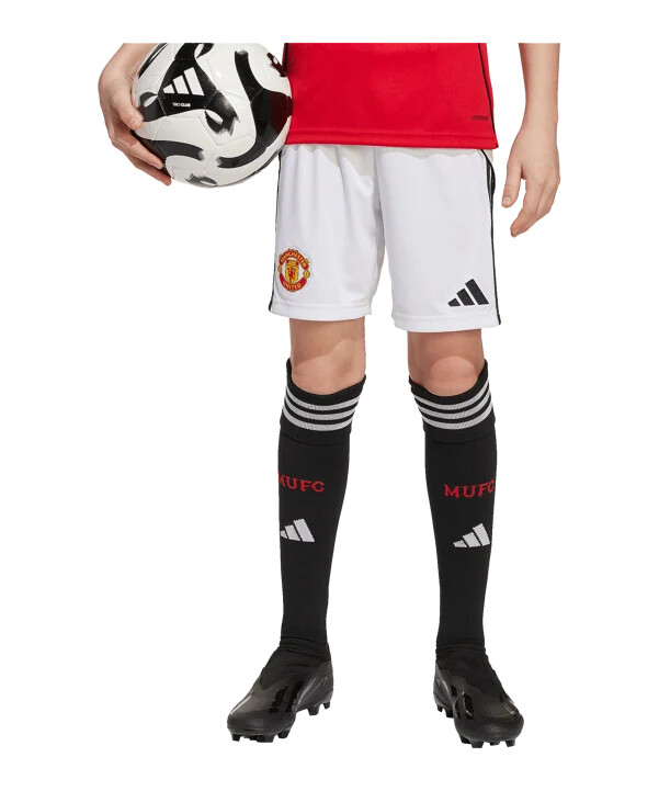 dětské kraťasy adidas manchester united home 20252026 bílé
