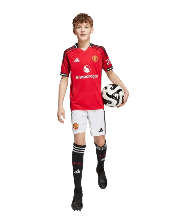 dětské kraťasy adidas manchester united home 20252026 bílé