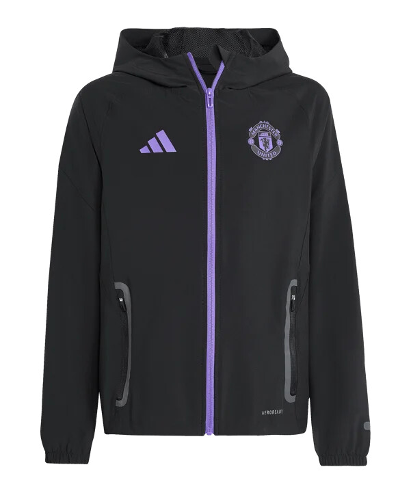 dětská cestovní bunda adidas manchester united vis tech černá