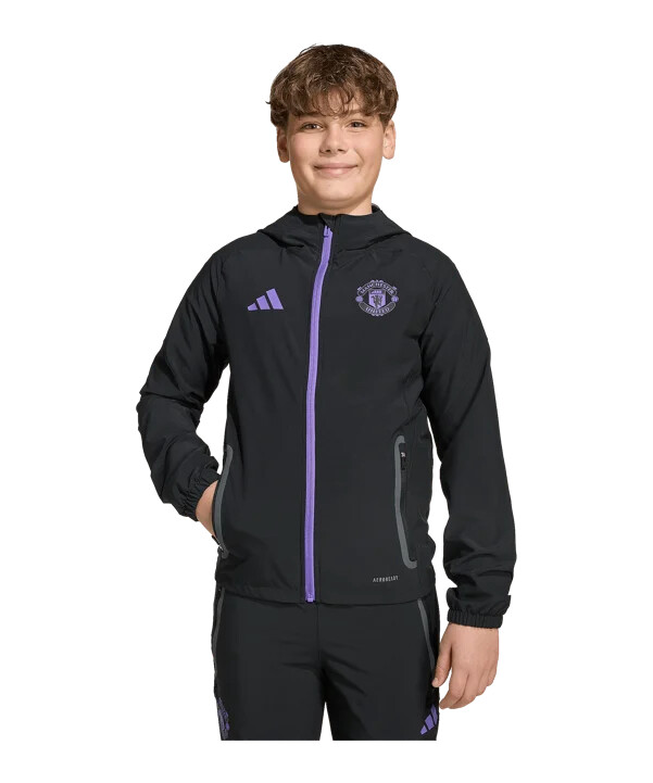 dětská cestovní bunda adidas manchester united vis tech černá