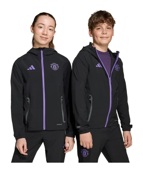 dětská cestovní bunda adidas manchester united vis tech černá